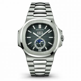 Bracciale in acciaio Patek Nautilus 5726 1A con quadrante grigio